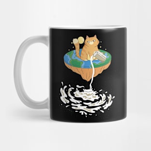 Funny Flat Earth Theory Milky Way Cat Geography Teacher Mug